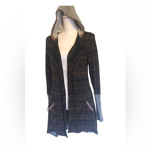 BKE Buckle brand hooded knit aztec cardigan y2k